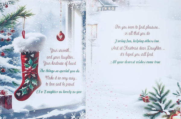 Daughter Christmas card - sentimental verse