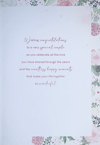 Daughter and Son in law wedding anniversary card - flowers