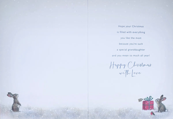 Granddaughter Christmas Card | Cute Snowman Design