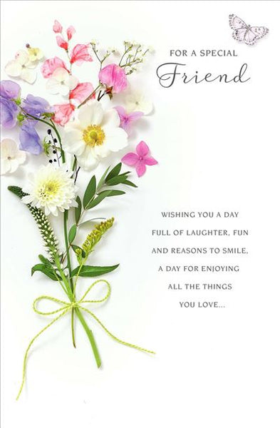 Friend birthday card - pretty flowers