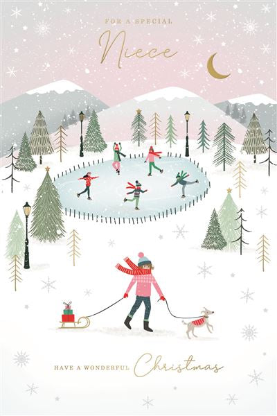 Niece Christmas card - magical winter walk