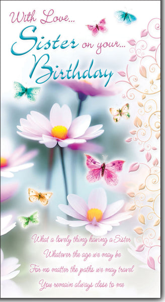 Sister birthday card - sentimental verse
