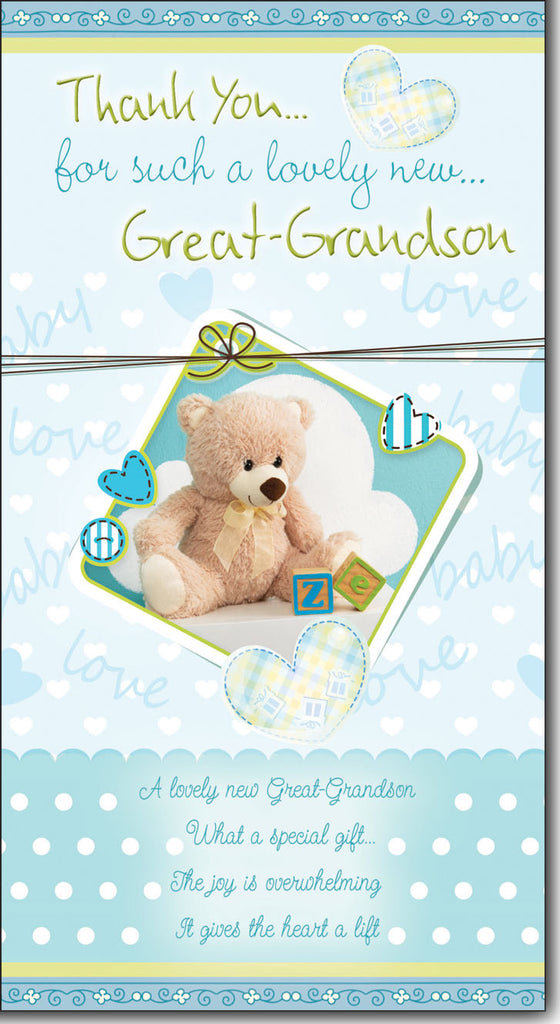 Thank you for birth of Great-Grandson card – Cards Through The