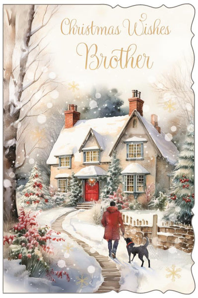 Brother Christmas card - Xmas dog walk