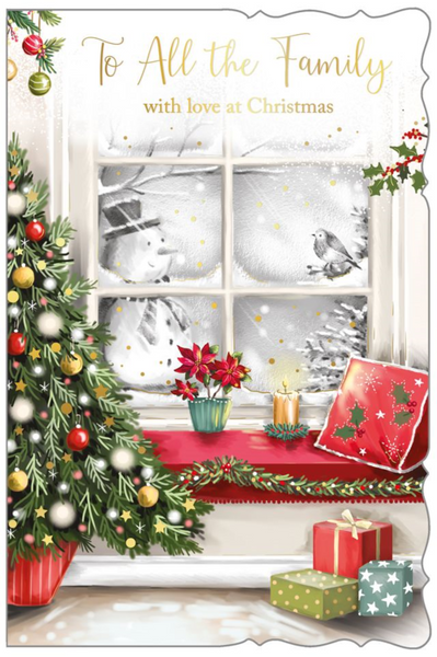 To all the family Christmas card- festive home