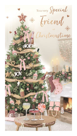 Special friend Christmas card - festive home