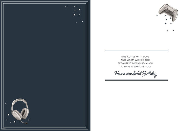 Son birthday card - gamer