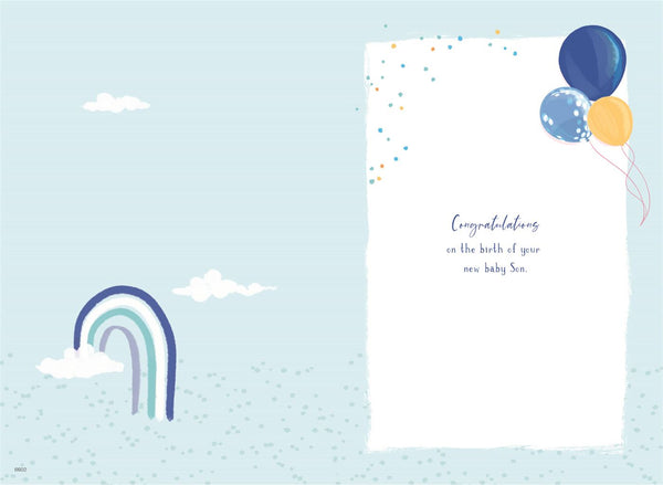 Baby boy birth congratulations card- born in 2026
