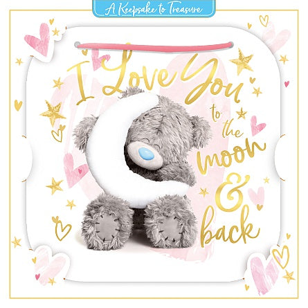 Me to you Love you card - love you to moon and back - 3D lenticular