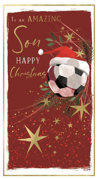 Son Christmas card- football
