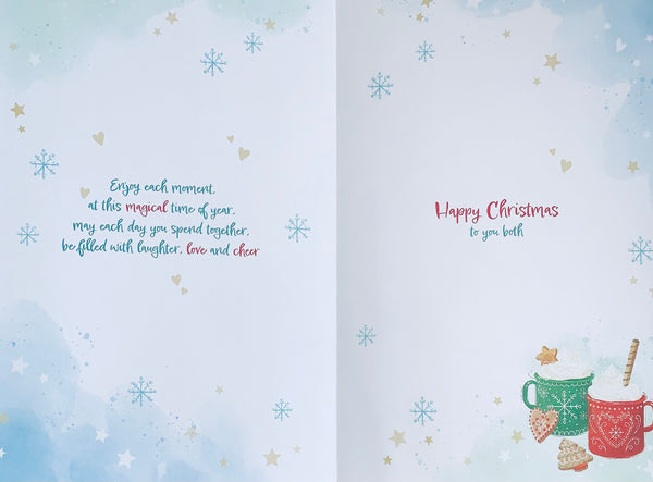 Son and Daughter-in-law Christmas card - festive celebrations