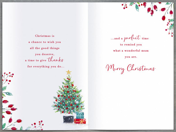 Mum Christmas card - dog and cat