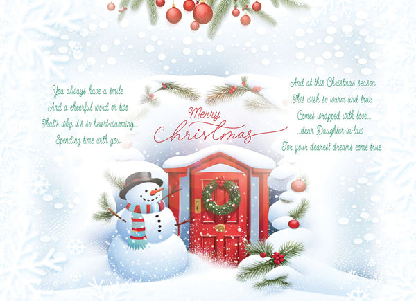 Daughter-in-law Christmas card- loving verse