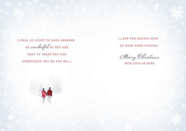 Fiancé Christmas card - romantic walk