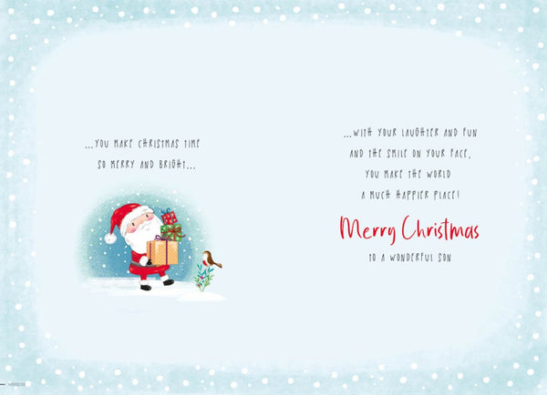 Son Christmas card - cute Santa