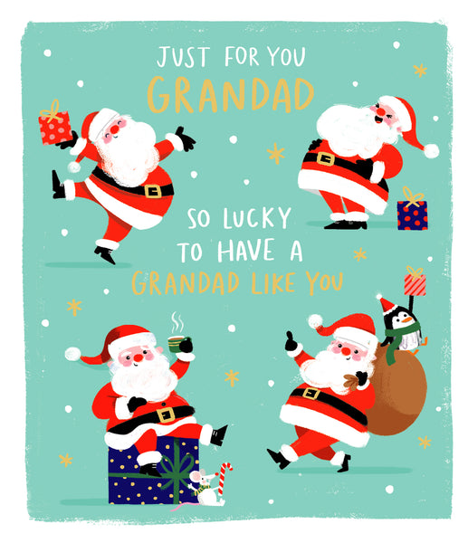 Grandad Christmas card - fun Santa