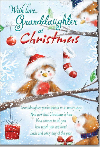 Granddaughter Christmas card- sentimental verse