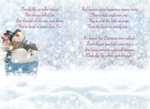 Son Christmas card - sentimental verse