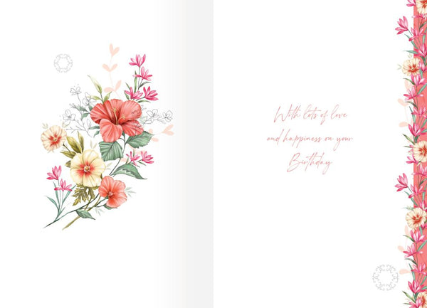 General birthday card - classic flowers