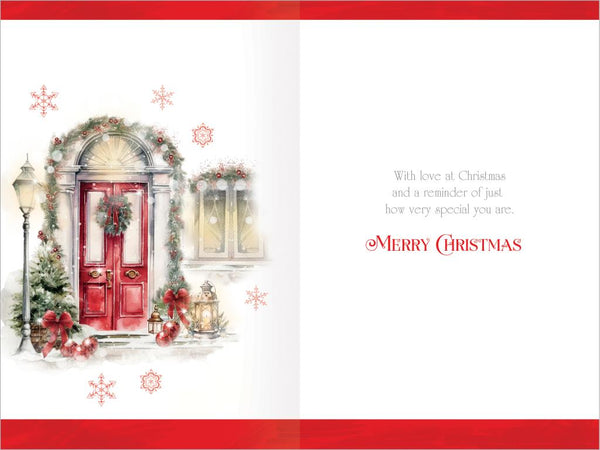 Son and Daughter-in-law Christmas card - festive home