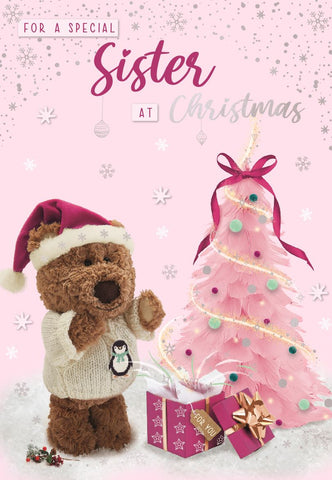 Sister Christmas card- cute winter bear