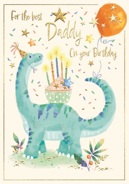 Daddy birthday card- cute dinosaur