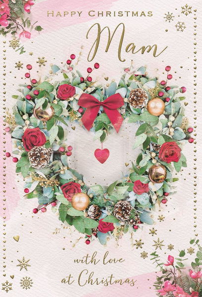Mam Christmas card- festive flowers