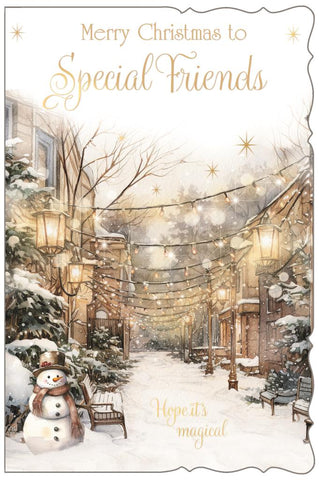 Special friends Christmas card - festive town