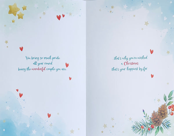 Son and Daughter-in-law Christmas card - festive celebrations