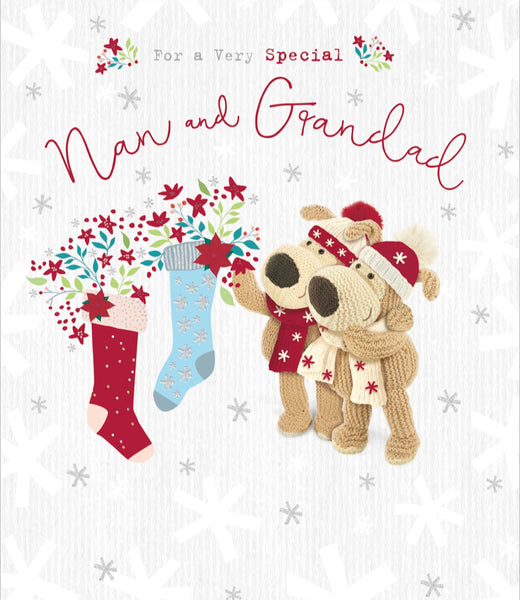 Nan and Grandad Christmas card - Boofle