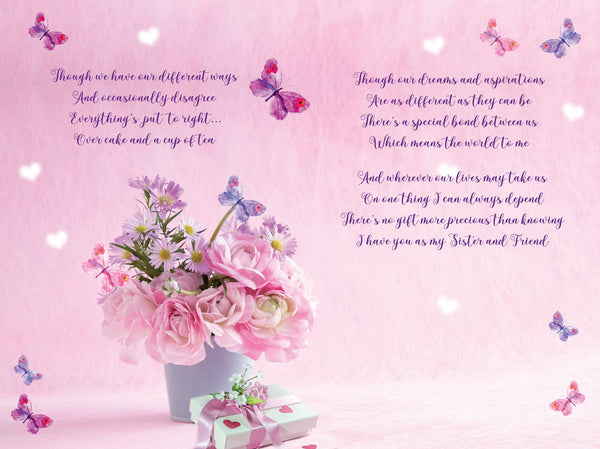 Sister 60th birthday card - beautiful verse