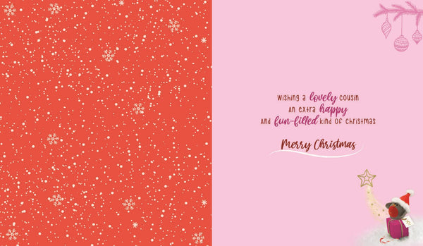 Cousin Christmas card - cute bear