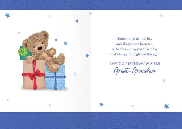 Great-Grandson birthday card - cute bear