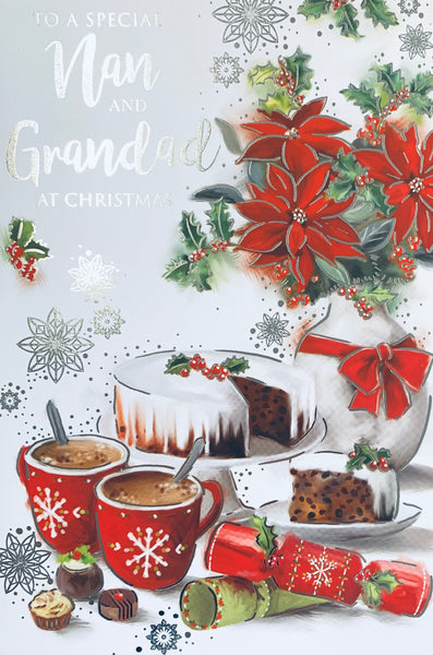 Nan and Grandad Christmas card - Xmas cake