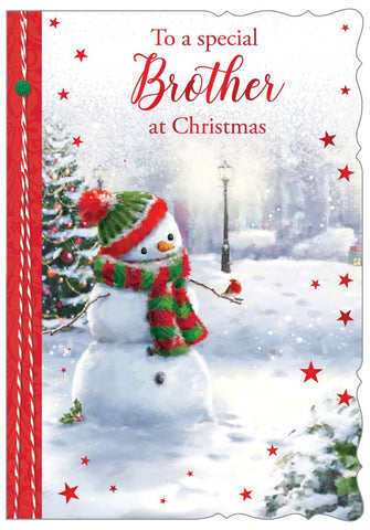 Brother Christmas card- cute snowman