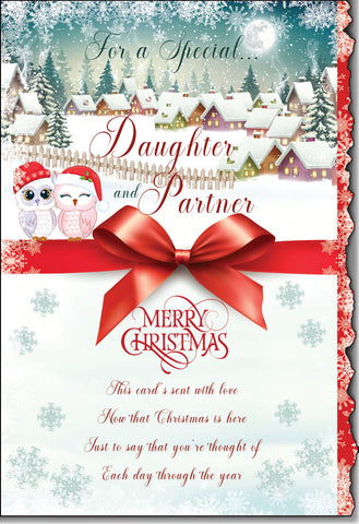 Daughter and Partner Christmas card - sentimental verse