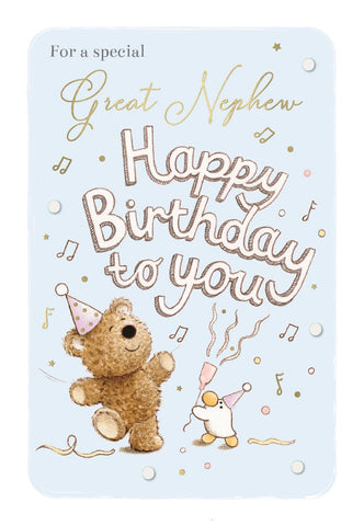 Great Nephew birthday card - cute bear