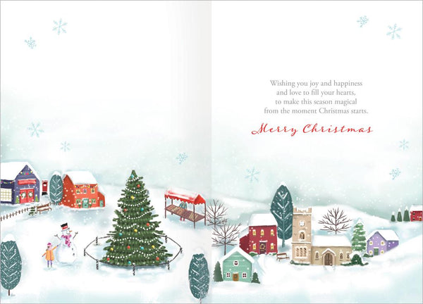Auntie and Uncle Christmas card- festive village