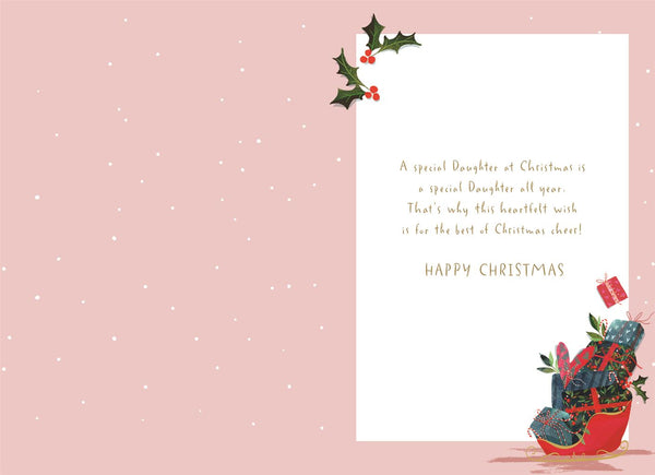 Daughter Christmas card - Christmas sleigh