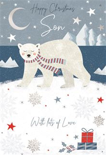 Son Christmas card - cute polar bear