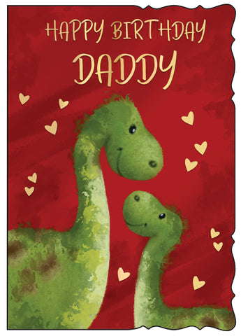 Daddy birthday card - cute dinosaurs