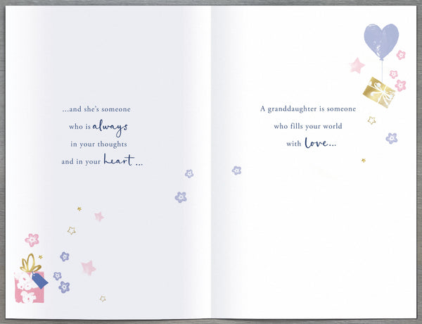 Granddaughter birthday card - Sentimental verse
