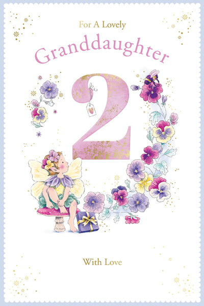 Granddaughter 2nd birthday card - cute fairy