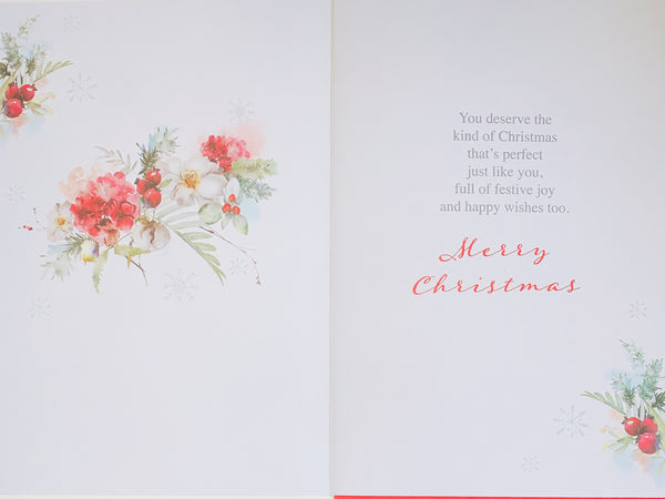 Special friend Christmas card - festive flowers