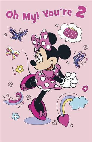 Age 2 birthday card - Minnie Mouse