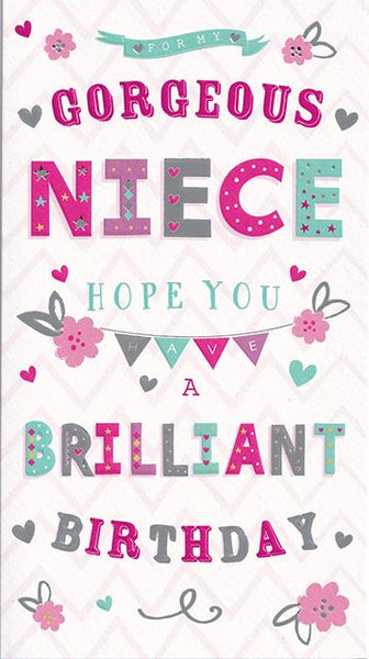 Niece birthday card- modern text