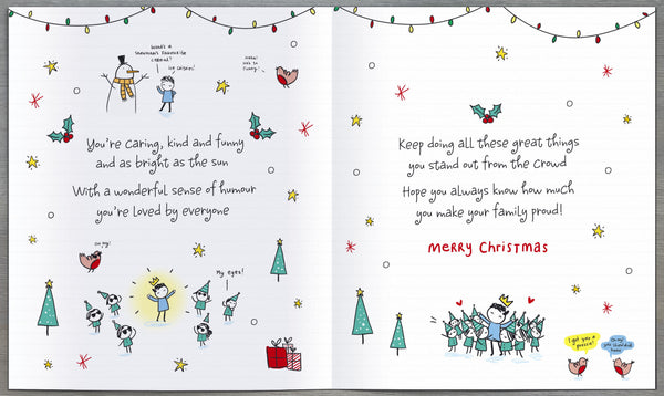 Grandson Christmas card - brilliant grandson
