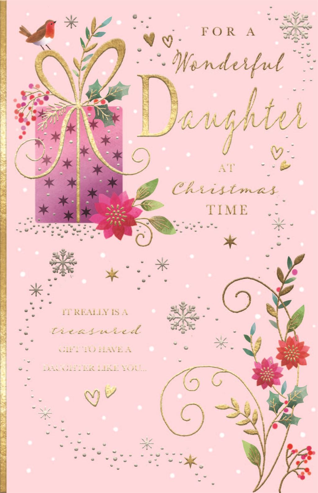 Daughter Christmas card - Large luxury card