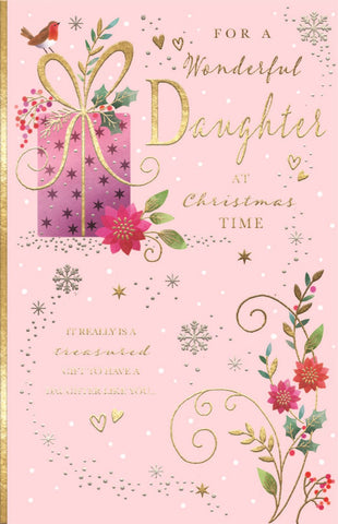 Daughter Christmas card - Large luxury card