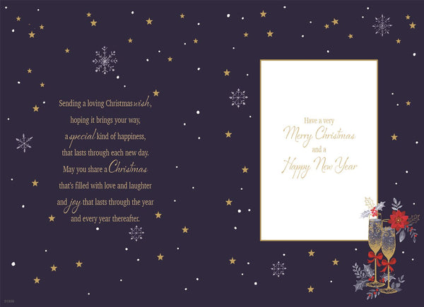 Niece and partner Christmas card - Xmas fizz